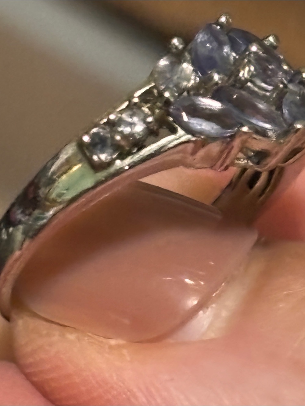 STAUER 925 STERLING SILVER NATURAL TANZANITE FLOWER CLUSTER RING Size 7.25 - Picture 14 of 14